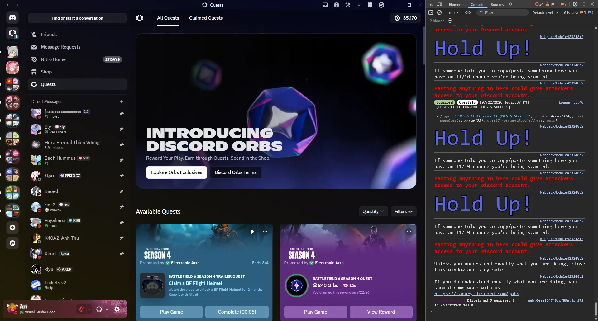 Discord App Console