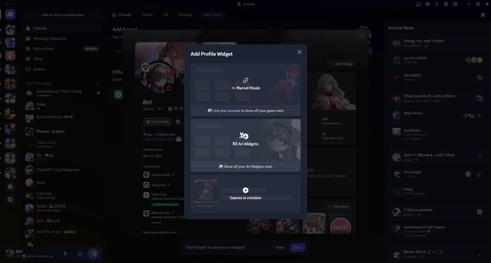 Applying widget