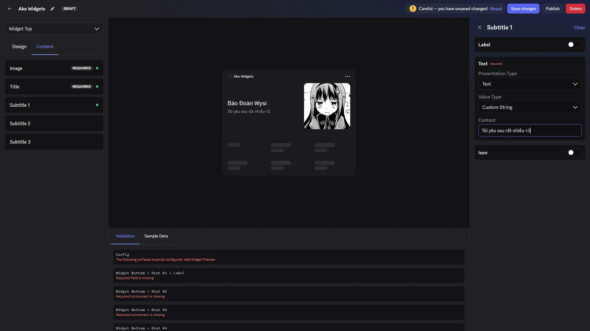 Widget Editor