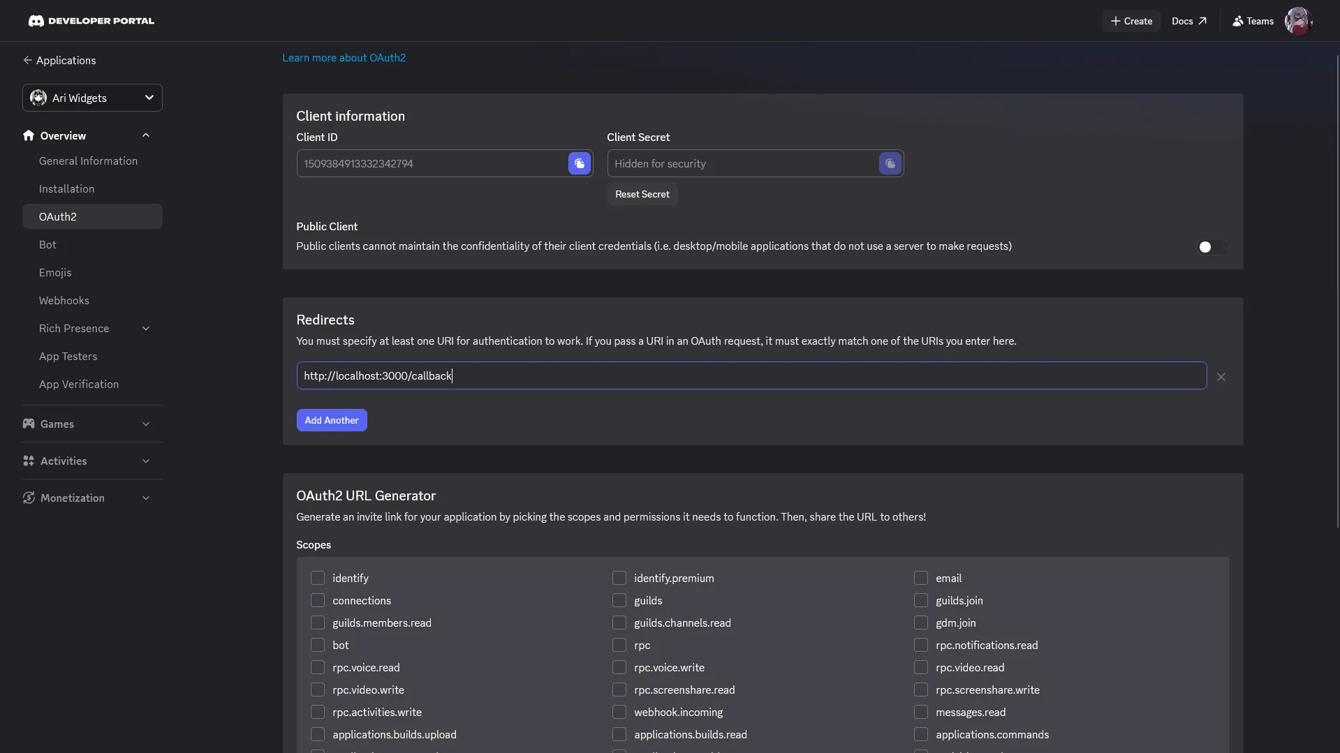 OAuth2 stuff
