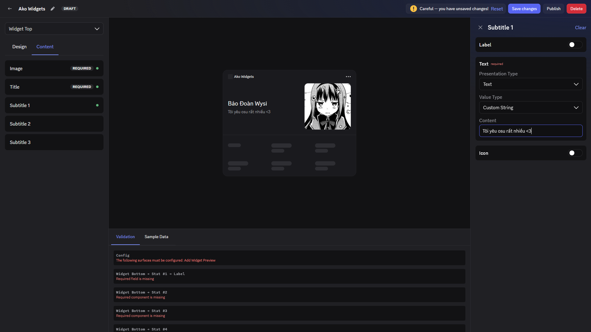 Widget Editor