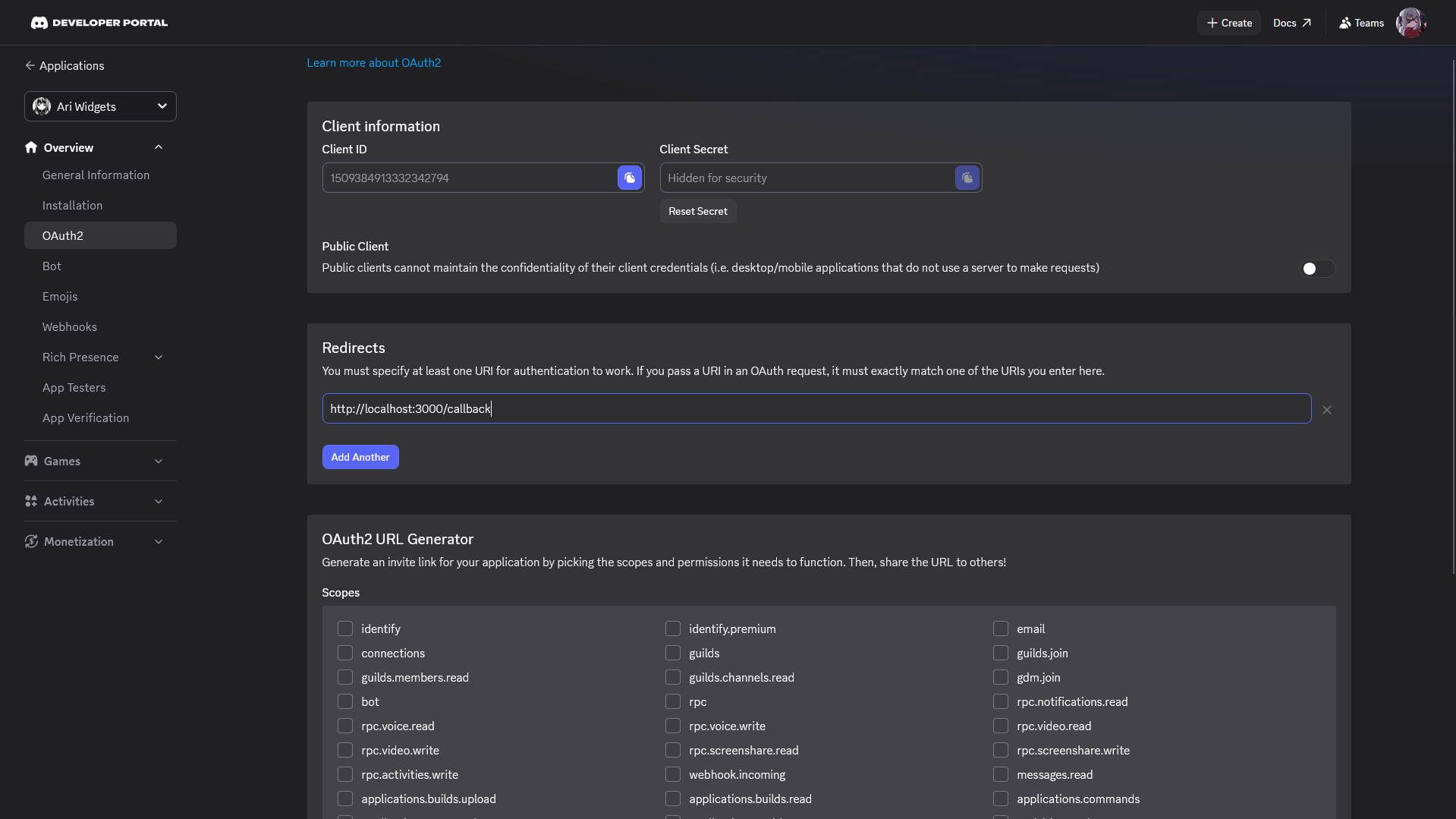 OAuth2 stuff