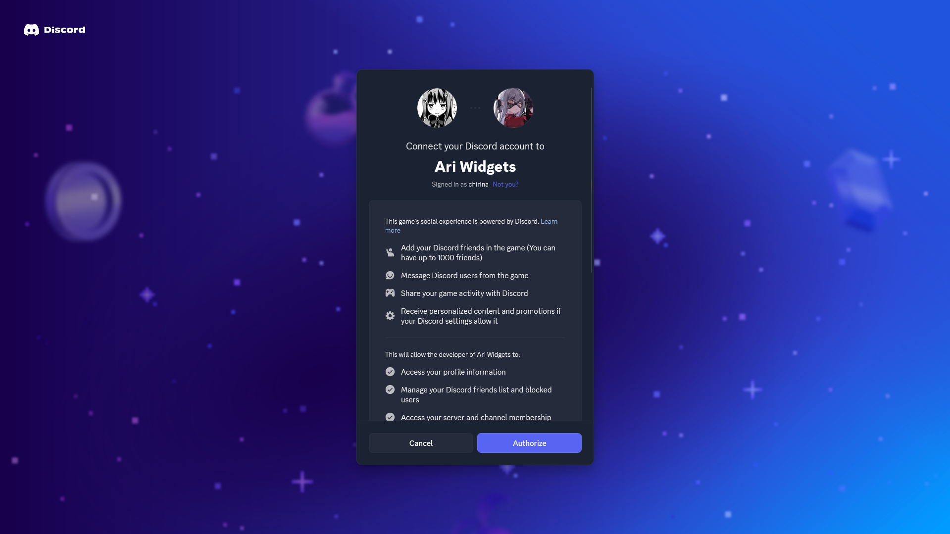 Authorize application